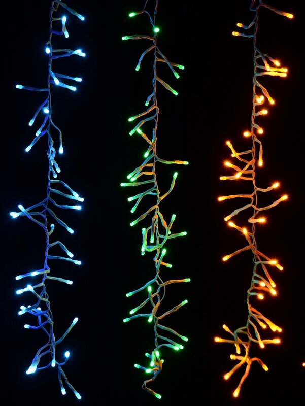 336 Multi Colour LED 90cm Firecracker Cluster Icicle Light