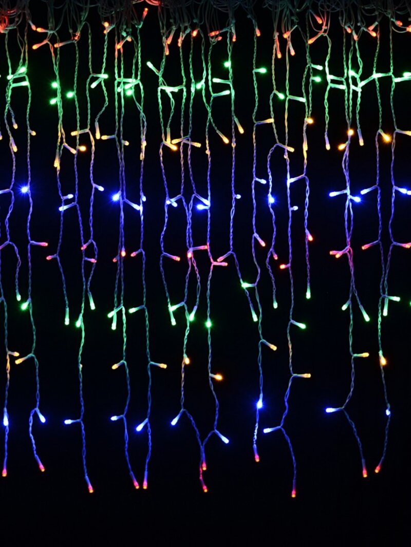 340 Multi Colour LED Icicle String Lights 8 Function With Timer | 10m