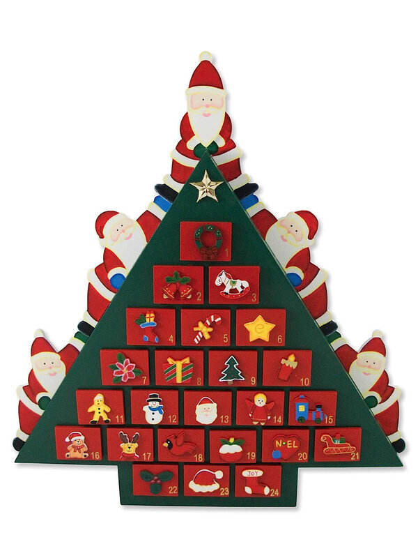 3D Tabletop Christmas Tree Shape Advent Calendar - 45cm