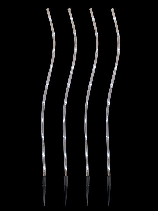 4 x Cool White Lighting Connect LED Wave Tube Stake Light - 70cm