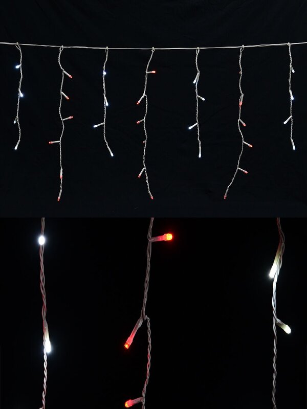 420 Red & Cool White LED Icicle Light - 10m