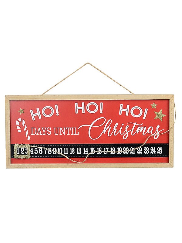 46cm Wooden Christmas Countdown Sign | Interactive Christmas Date Tracker