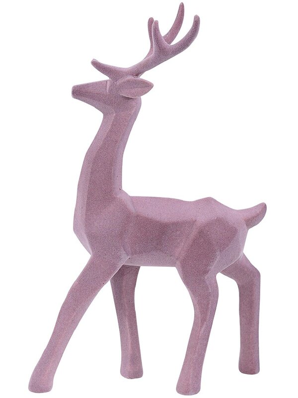 47cm Lilac Modern Chic Standing Flocked Reindeer Ornament