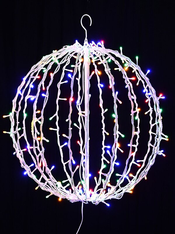 50cm Multi Colour LED String Hanging White Sphere Light Display