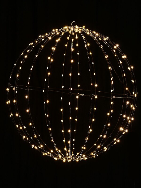 50cm Outdoor 3D Hanging Black Sphere LED Cage Light Display