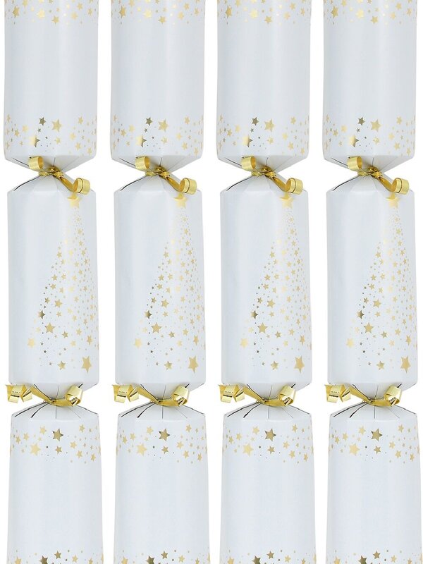 50x Gold Shiny Stars Christmas Tree Pattern Design Bon Bons (Crackers) | 30cm