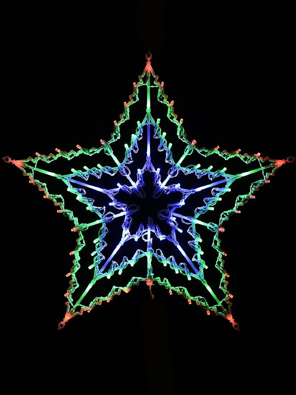 53cm Concentric Stars Multi Colour LED Outdoor Christmas String Light Display