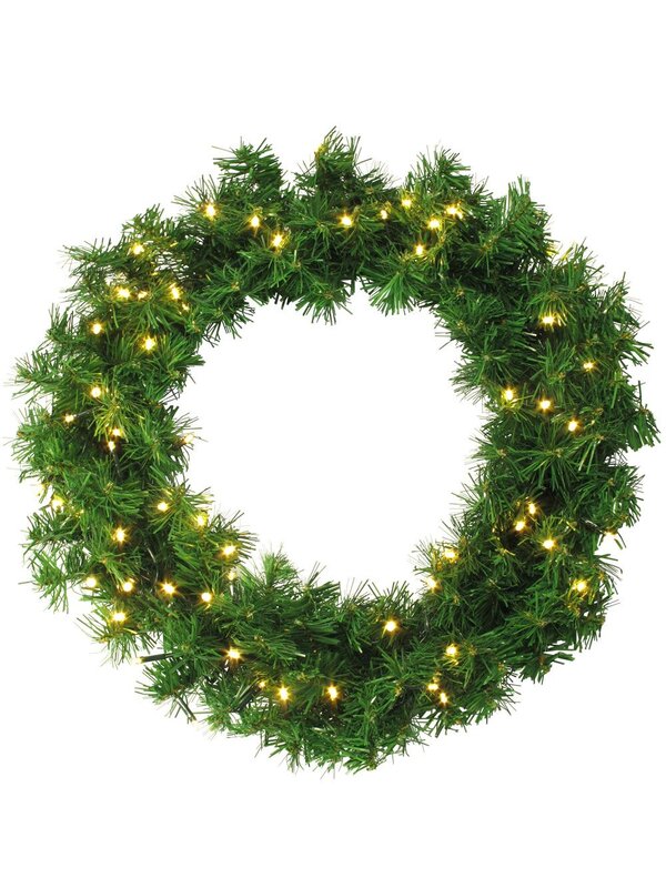 60 Warm White Lighting Connect LED Pine Wreath - 50cm