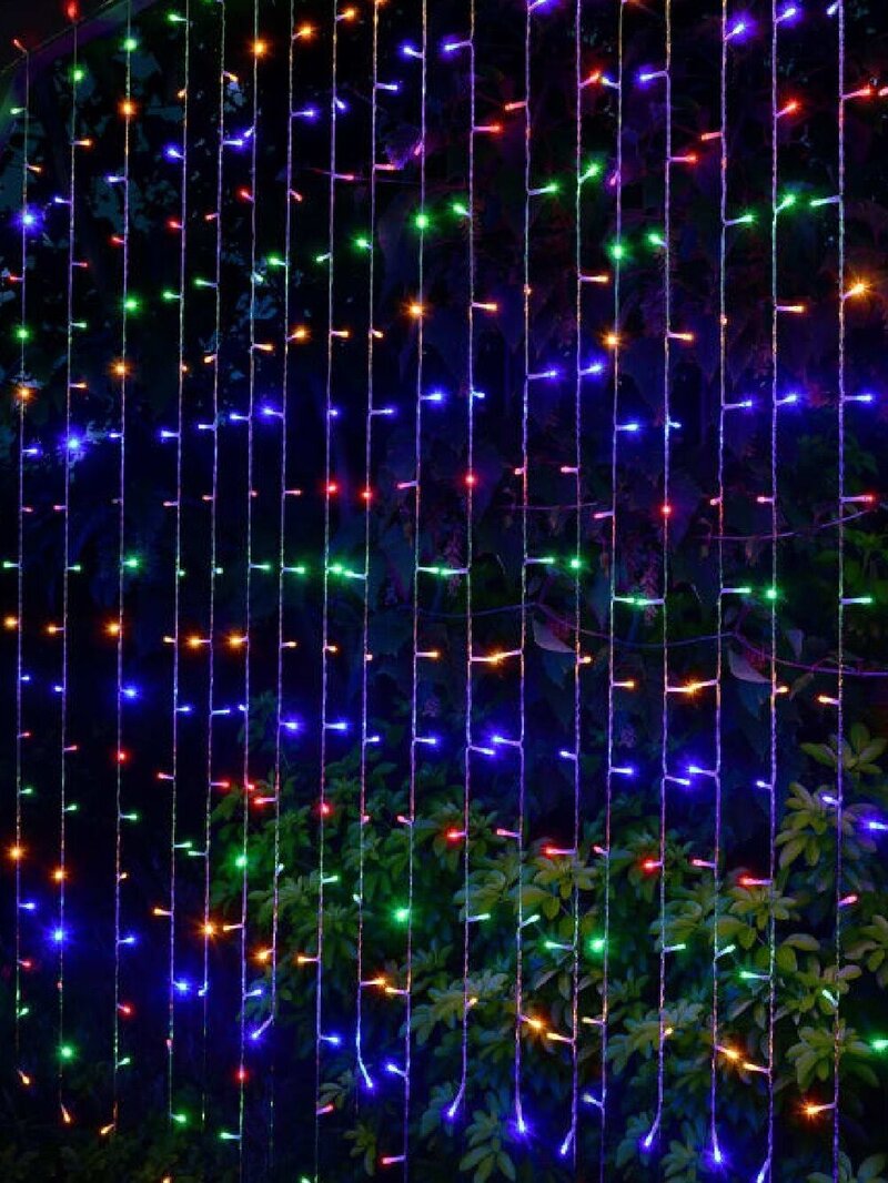 600 Multi Colour LED Curtain Lights 8 Function With Timer | 3m x 3m