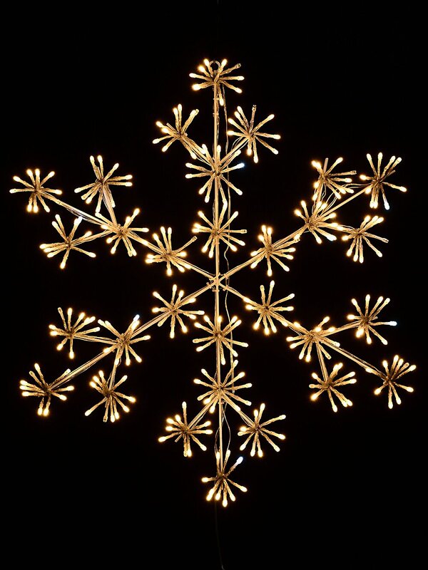 64cm Twinkle Starburst Snowflake Warm & Cool White LED Light Display