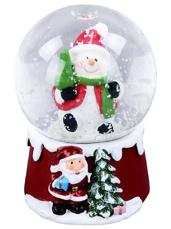 65mm Snowman With Tree Christmas Mini Waterball Snow Globe Ornament