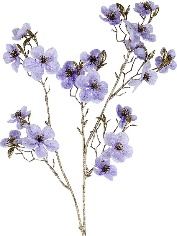 Violet Double Flowering Plum Inspired Long Christmas Stem | 68cm