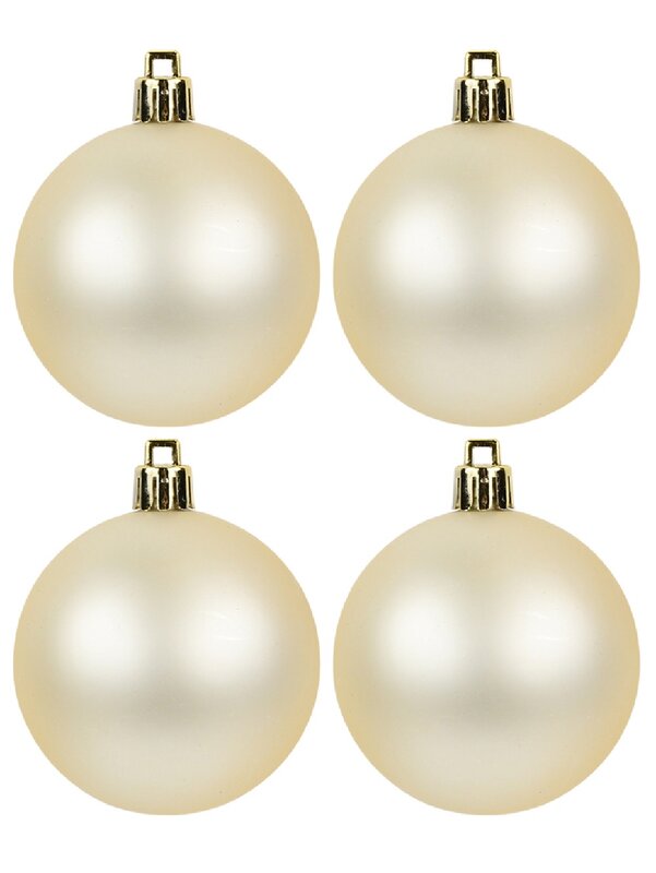 6x Lustrous Matte Champagne Essential Baubles | 60mm