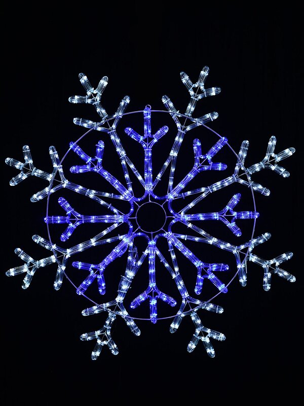 84cm Dynamic Layered Snowflake Outdoor Blue & Cool White LED Light Display