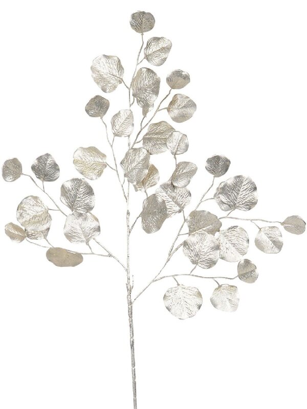 86cm Champagne Wide Leaf Magnolia Look Spray Long Christmas Stem