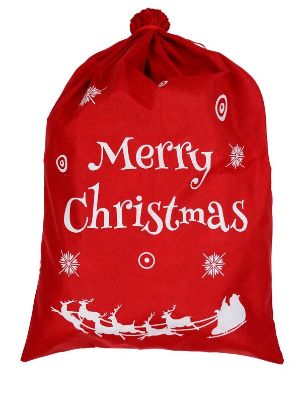 Large Red Felt Sleigh Silhouette & Merry Christmas Santa Sack | 88cm