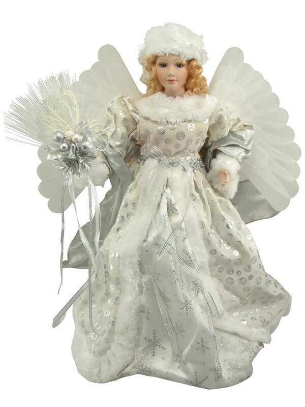 Angel With Harp Fibre Optic Animation - 47cm