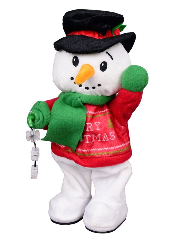 Animated Hip Swinging & Snowflake Spinning Snowman - 40cm