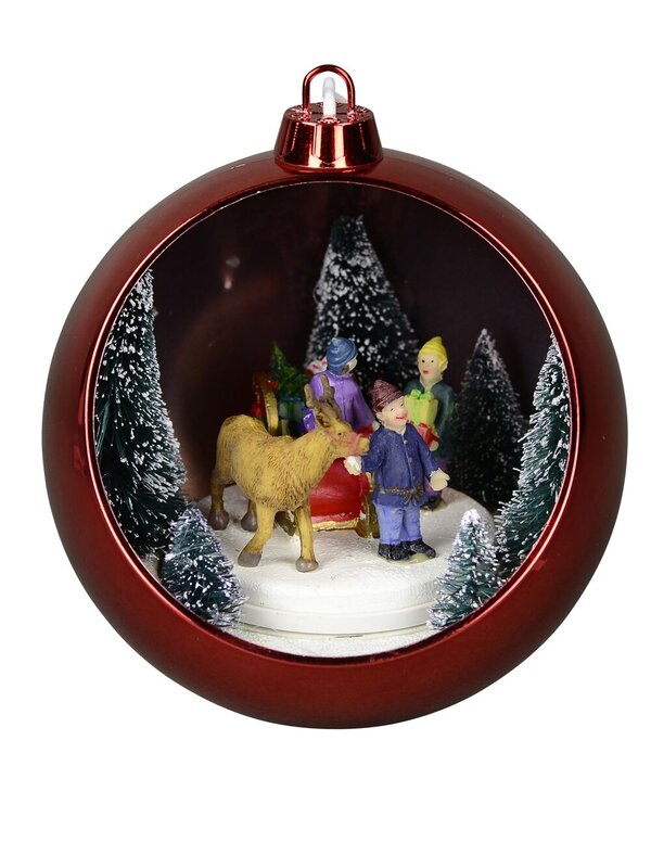 Animated & Musical Silver Rotating Ball - 13cm