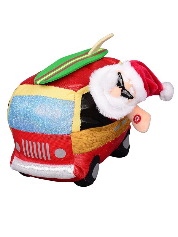 Animated Surf Loving Santa & Van With Longboard - 24cm