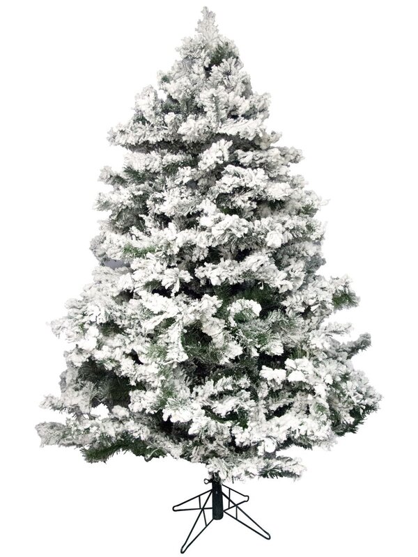 Antarctic Pine Heavily Flocked White Snow Christmas Tree 1495 Tips - 2.3m