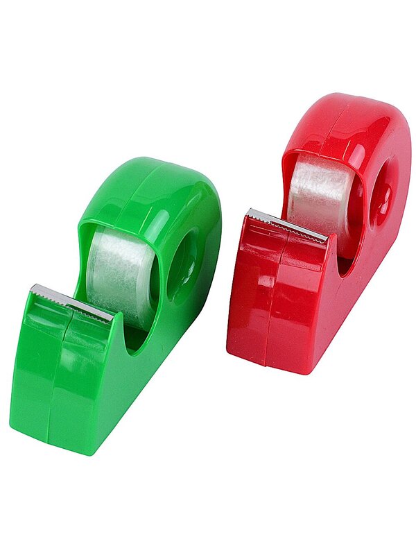 Assorted Clear Sticky Tape With Red Or Green Dispenser | 20m