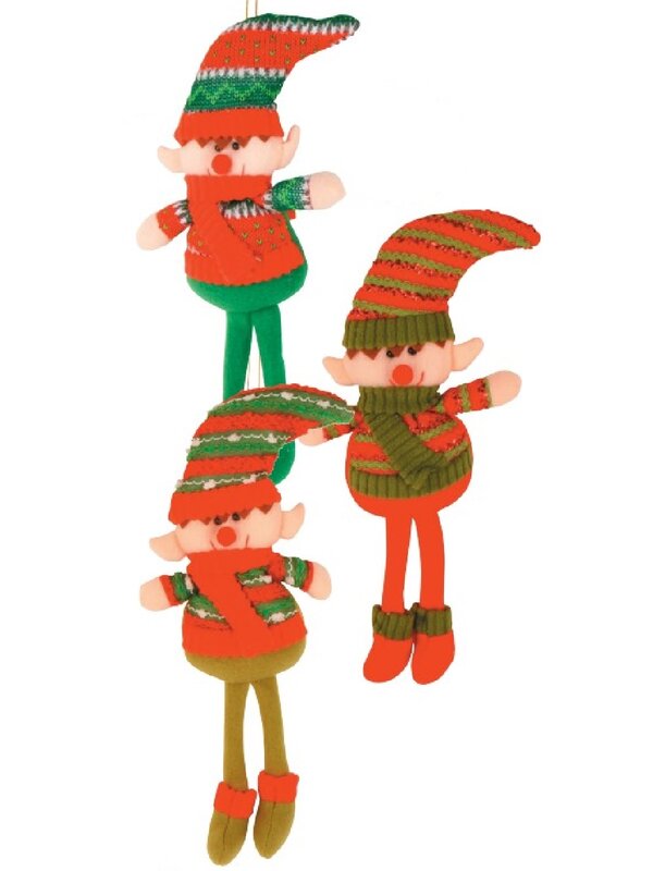 Assorted Plush Elves In Display - 29cm