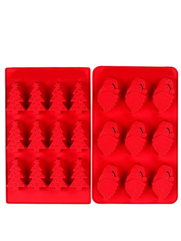 Assorted Reusable Silicone Moulds | Christmas Tree & Santa Chocolate Moulds
