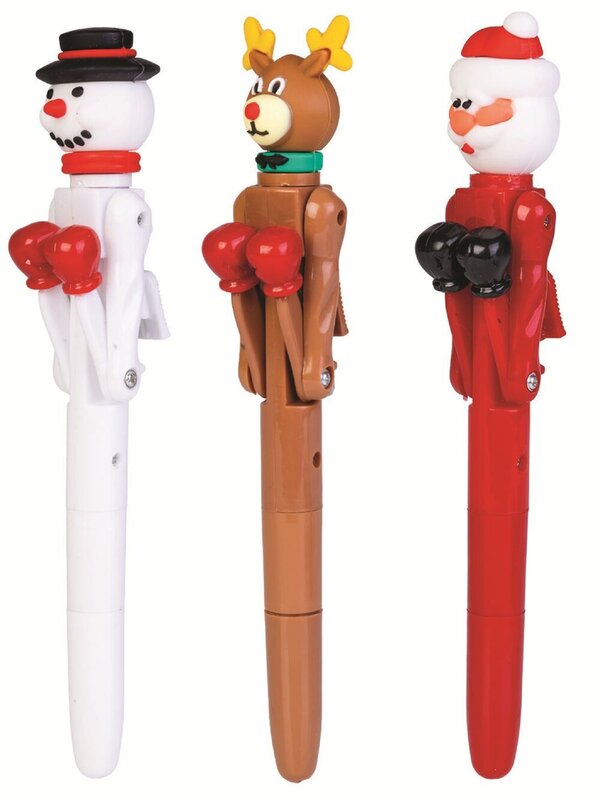 Assorted Santa, Snowman Or Reindeer Novelty Boxing Pen