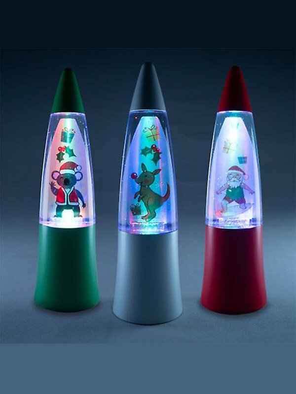 Assorted Shake & Shine Santa, Koala & Kangaroo Christmas Glow Lamps