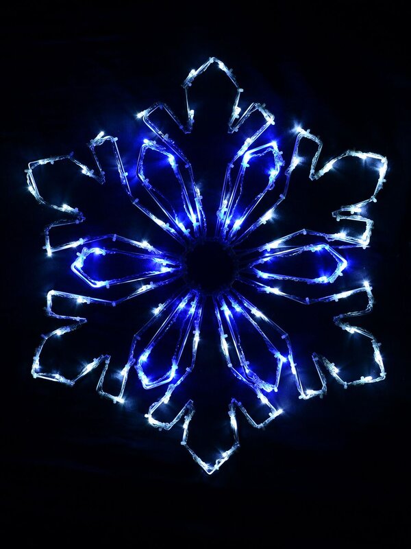 Blue & Cool White LED Snowflake String Light Silhouette - 58cm