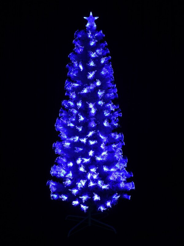 Blue & Cool White LED White Fibre Optic Christmas Tree - 90cm