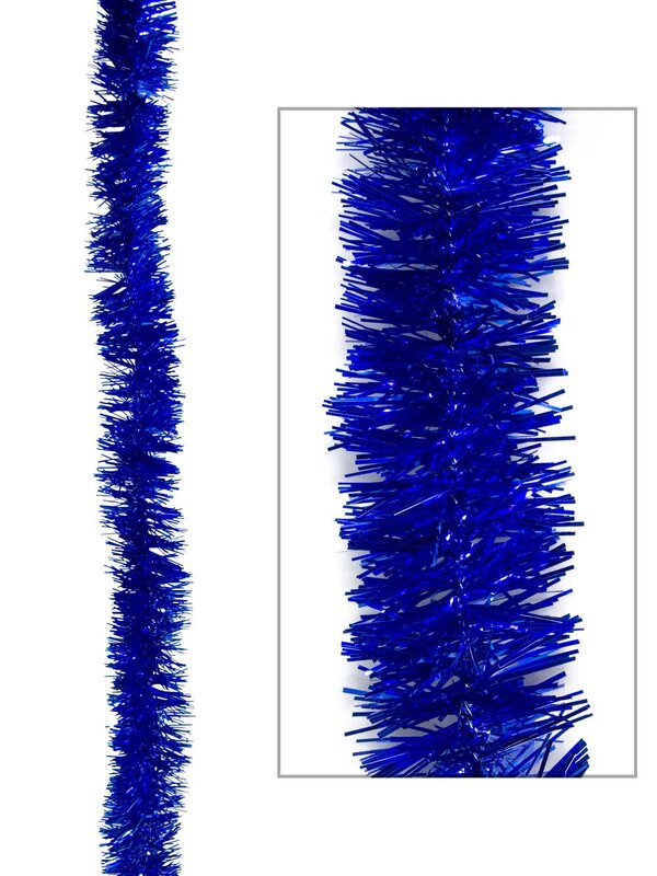 Blue Metallic 6ply Tinsel Garland - 50mm x 5m