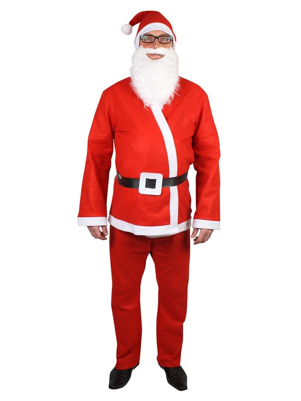 Budget 5 Piece Adult Santa Suit Costume - One Size Fits Most