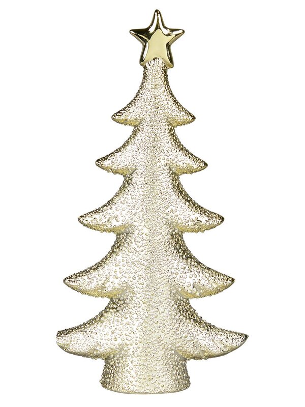 Ceramic Champagne Christmas Tree Ornament - 21cm