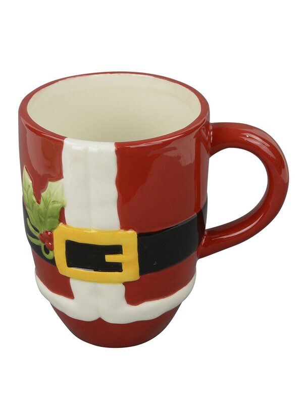 Ceramic Santa Suit Coffee Cup - 13cm