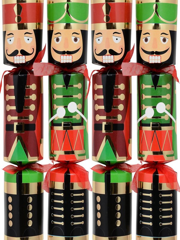 Christmas Jingle Green & Red Traditional Nutcracker Bon Bons - 10 x 34cm