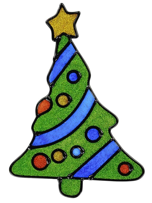 Christmas Tree Window Cling Decoration - 17cm