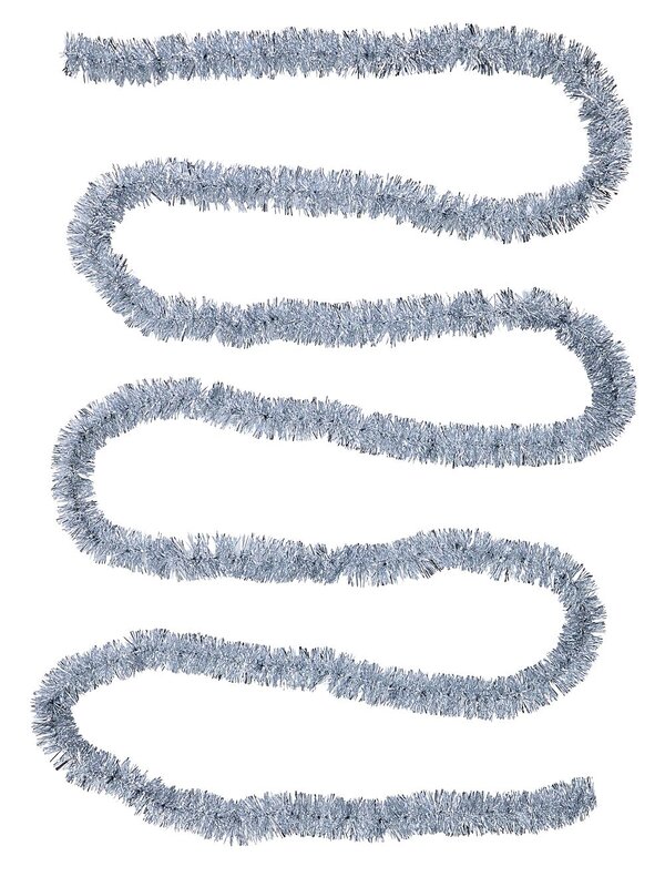 Classic 6ply Silver Metallic Fir Christmas Tinsel Garland | 5m x 50mm