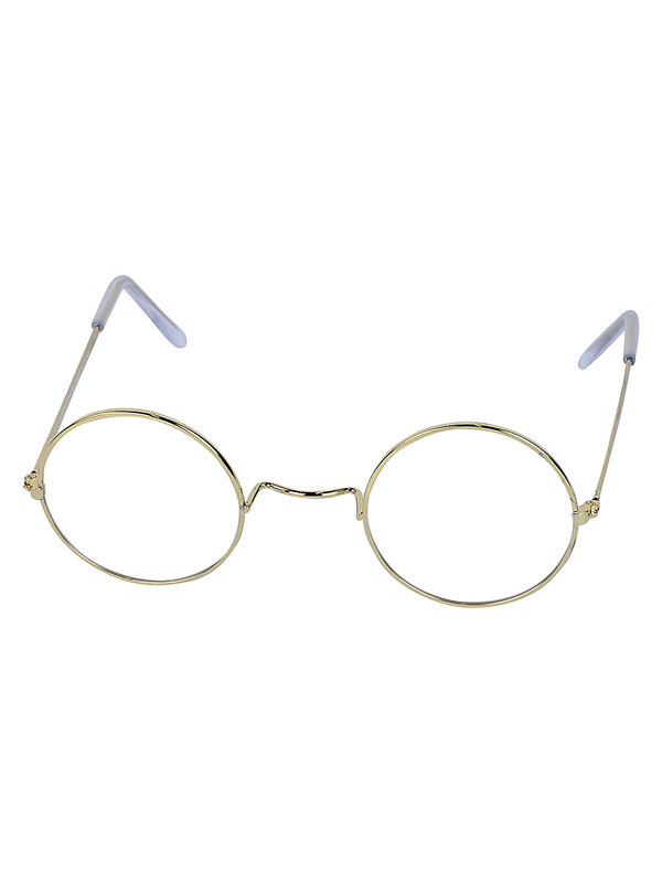 Classic Gold Round Santa Glasses Costume Accessory | One Size Fits Most