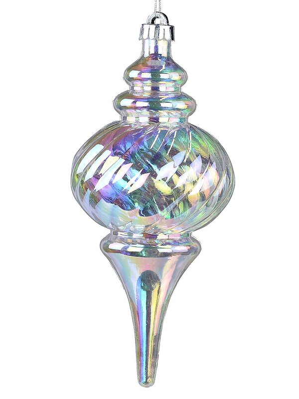 Clear Iridescent Lustrous Grand Ball Finial Drop | 26cm