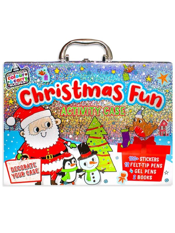 Colour & Carry Christmas Activity Case Art Kit With Pens & Stickers | 100+ Pieces