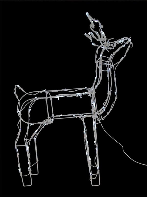 Cool White LED Illuminated Solar Standing Buck - 76cm