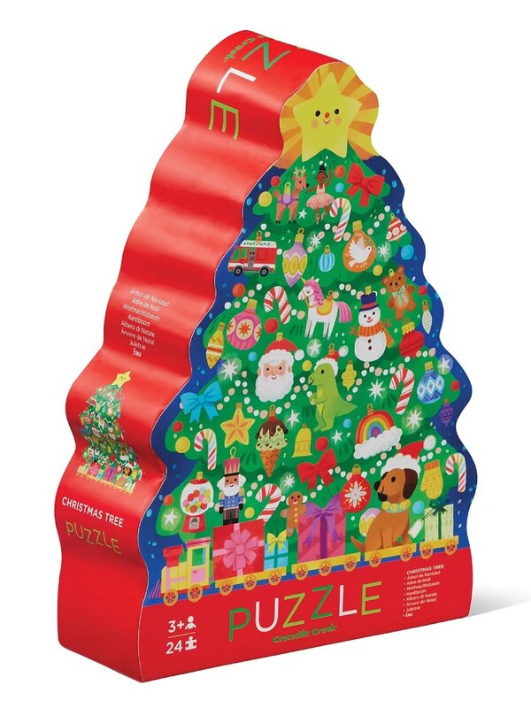 Crocodile Creek Christmas Tree Floor Puzzle | 24 Piece Junior Jigsaw