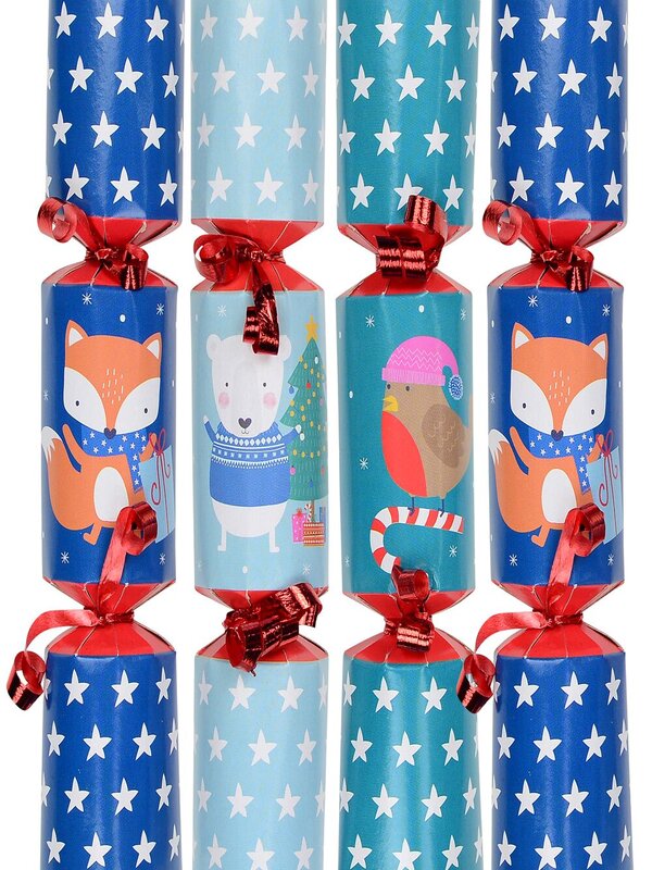 Cute Christmas Critters Pattern Mini Christmas Cracker Bon Bons - 12 x 17cm