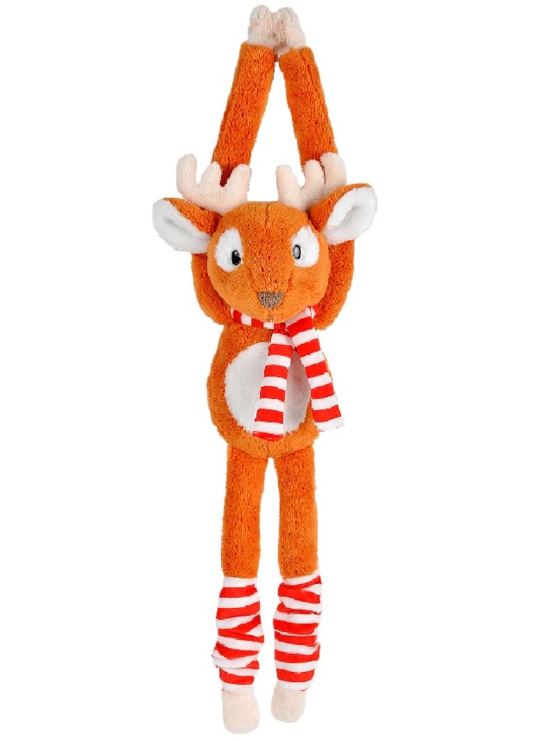 Cute & Cuddly Hanging Reindeer Christmas Plush Toy - 19cm