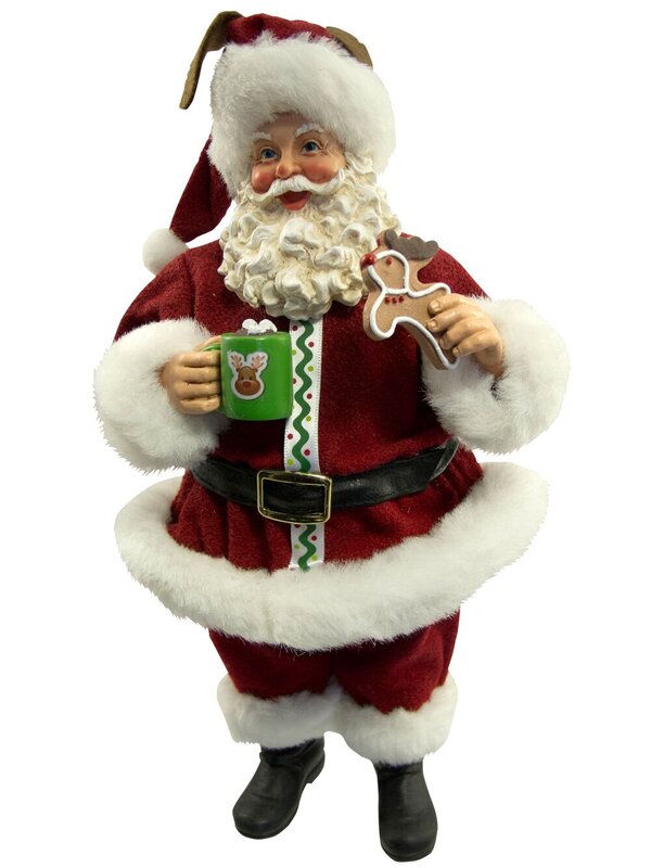 Decorative Santa With Reindeer Cookie Mug & Hat - 29cm