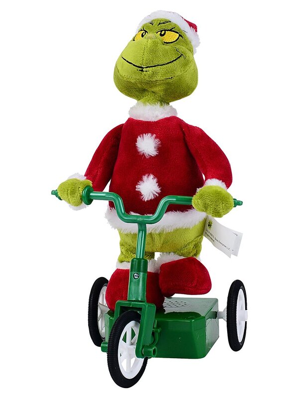 Dr. Seuss Official Animated Singing & Scooting Mr Grinch Tricycle Toy | 31cm