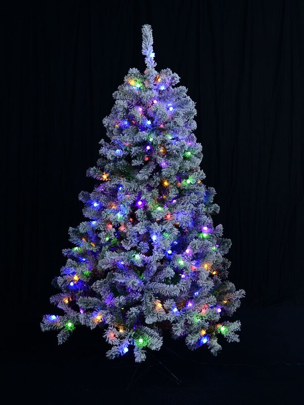 Dual Colour Pre-Lit Moderately Flocked Christmas Tree With 1144 Tips - 2.3m