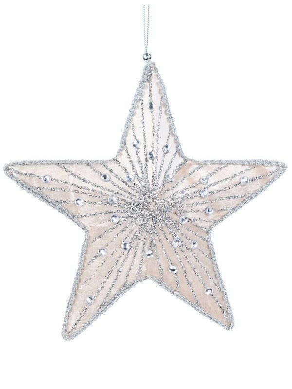 Dual Sided Champagne & Silver Star Whimsical Essential Ornament | 19cm